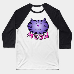 Purple Kitty Cat Baseball T-Shirt